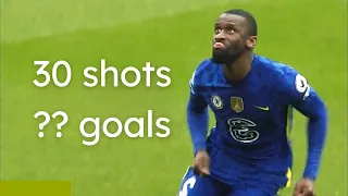 Rudiger's crazy long shot attempts