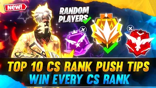 TOP 10 CLASH SQUAD RANK PUSH TIPS | HOW TO WIN EVERY CS RANK  WITH RANDOM PLAYERS | FREE FIRE TIPS