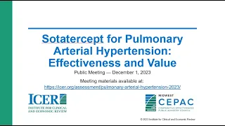 ICER Midwest CEPAC Public Meeting on Pulmonary Arterial Hypertension: Evidence Presentation