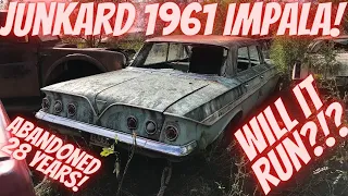 Junkyard 1961 Chevrolet Impala Hardtop!! Abandoned for 28 Years! Will it Run?!?