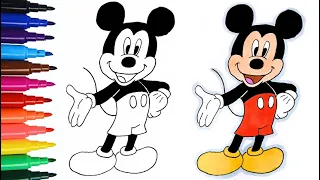 How to Draw Mickey Mouse | Draw & Colour | #art #mickeymouse #disney #cartoon