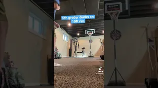 6’3” 5th grader dunks on 10 foot hoop - worlds youngest dunker