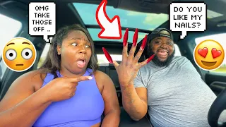 Picking Up My Wife With My NAILS PAINTED To See Her Reaction *HILARIOUS*