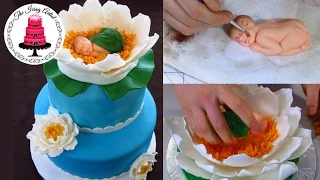 Elegant Water Lily Baby Shower Cake - How To With The Icing Artist