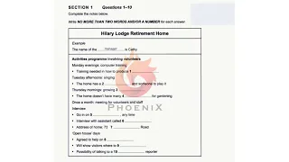 HILARY LODGE RETIREMENT HOME | THE NAME OF THE MANAGER IS CATHY | IELTS LISTENING WITH ANSWERS