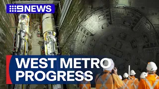 New Sydney Metro west project breakthrough in Burwood North | 9 News Australia