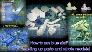 using blue stuff to cast warhammer pieces and models cheaply + easily for bases scenery conversions