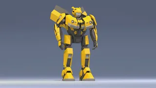 Bumblebee Transformer 3D Animation - made in Blender (low poly)