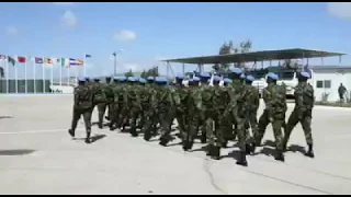 Ghana Army Female  officers exhibit nice drill movement during inter company drill competition.