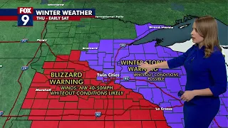 Minnesota weather: Increasing winds will plunge parts of metro into blizzard warning starting Thursd