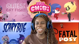 *MIRACULOUS CHIBI: ‘Cutest Cat Fight’  'Fatal Posy’ and ‘Scarybug’ || FIRST TIME reaction