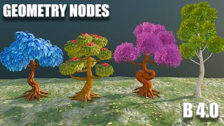 Stylized Trees with Geometry Nodes in Blender 4