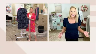 Susan Graver Printed Georgette Hi-Low Button Front Duster on QVC