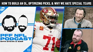 How to build an OL, optimizing picks and why we hate special teams | PFF NFL Podcast