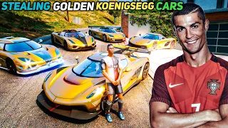 Gta 5 - Stealing Luxury Golden Koenigsegg Cars With Cristiano Ronaldo! (Real Life Cars #46)