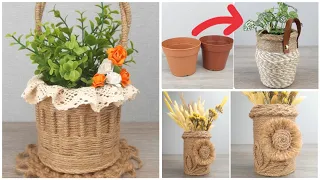 Beautiful ideas for decorative vases made from jute twine