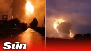 Huge explosion at aluminium plant caused by flooding in central China