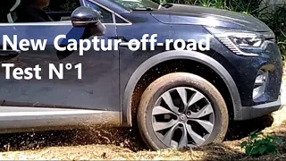 1. New Renault Captur off-road: One wheel stuck in the mud. Traction control test (episode 1)