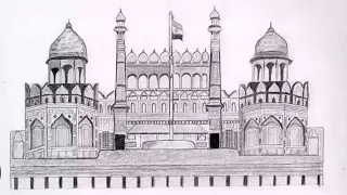 Red Fort Sketching | Historical Monument | sketchi pg