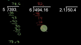 Long Division - With Decimals and No Calculator