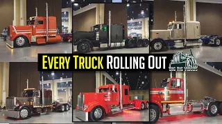 Trucks rolling out from the 2021 Gulf Coast Big Rig Truck Show