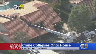 Crane Collapses on House