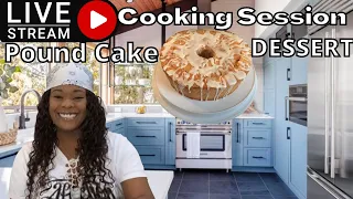 Gina Young live cooking session homemade pound cake pull up