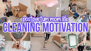 POSTPARTUM MOM LIFE CLEAN WITH ME // STAY AT HOME MOM MOTIVATION // BECKY MOSS