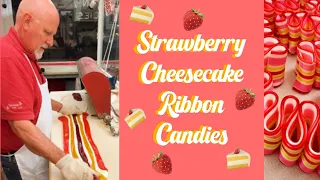 Strawberry Cheesecake Ribbon Candies! 🍓🍰