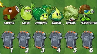 PvZ 2 Challenge! - How Many Plants Can Defeat 8 Gravestone Using Only 1 Plant Food ?