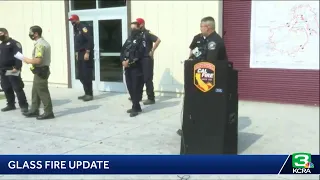 Cal Fire is giving an update on the Glass Fire burning in wine country