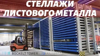 Стеллажи листового металла Böckelt Tower - организация склада металлопроката - КИИТ