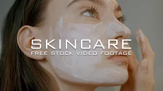 60+ Skincare Free Stock Video Footage | Woman Applying Facial Cream, Toner, Moisturizer On Her Face