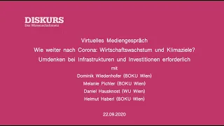 Virtuelles Mediengespräch: Wie weiter nach Corona: Wirtschaftswachstum und Klimaziele?