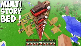 I built a MULTI-STORY BED TO TROLL THE VILLAGERS in Minecraft ! BEST TROLLING !