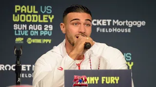 JAKE PAUL & TOMMY FURY TRADE JABS AT TYRON WOODLEY PRESS CONFERENCE!
