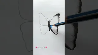 How to draw butterfly 💙💜 #shorts