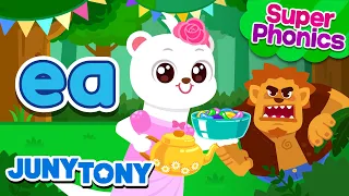 ⭐Super Phonics | ea Song | Weasel’s Tea Party ☕🎉 | Phonics Song for Kids | JunyTony