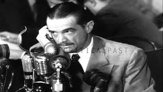 Howard Robard Hughes, Jr. testifies about profits on war contracts during Senate ...HD Stock Footage