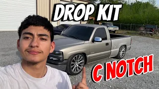 Installing 4/6 Drop Kit on 99 Chevy w/ 22s  | Vlog