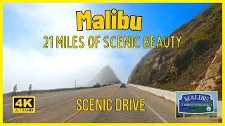 Malibu - 21 Miles of Scenic Beauty | Pacific Coast Highway Scenic Drive | California - USA  [4K UHD]