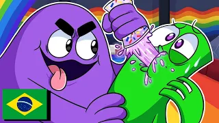 GREEN PROVOU O GRIMACE SHAKE?! (DUBLADO PT-BR) – Rainbow Friends 2 Animação