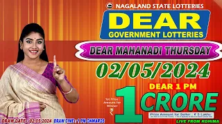 DEAR MAHANADI THURSDAY WEEKLY DRAW DATE 02.05.2024 NAGALAND STATE LOTTERIES DEAR 1 PM DRAW