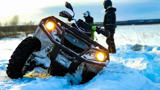 THREE QUAD BIKES AND THE DEEPEST SNOWDRIFTS!