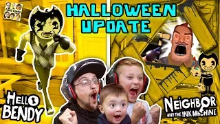 HELLO BENDY + NEIGHBOR & the INK MACHINE Halloween Mod! FGTEEV-ers LETS CELEBRATE! Surprise Gameplay