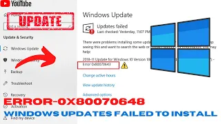 How to fix Windows Update failed to install  Error- 0x80070643 in windows 10