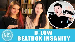 Girls React. D-Low - HIP-HOP FREESTYLE BEATBOX INSANITY! React to beatbox.