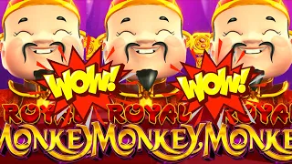 ★BIG WIN!★ FULL SCREEN MONKEY!? 🐒 ROYAL MONKEY GOLD STACKS 88 TOWER Slot Machine (ARISTOCRAT GAMING)