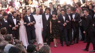 Tilda Swinton, Jake Gyllenhaal, Lily Collins and more on the red carpet for the Premiere of Okja