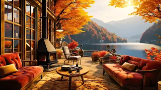 Relaxing Autumn Day Jazz in Cozy Coffee Shop Ambience ☕🍂 Soothing Jazz Music for Work, Study, Focus